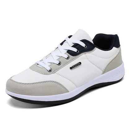Mens Breathable Leather Sneakers - Trendy Non-Slip Sport Shoes - ZOOMNSTORE