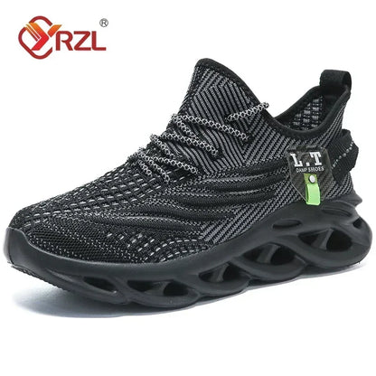 Mens Lightweight Breathable Running Sneakers - Black Athletic Jogging Shoes - ZOOMNSTORE