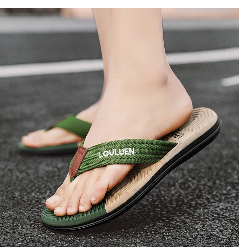 Mens Breathable Summer Flip Flops - Casual Beach Slippers - ZOOMNSTORE