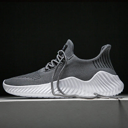 Mens Breathable White Sneakers - High Quality Casual Gym Footwear 2022 - ZOOMNSTORE