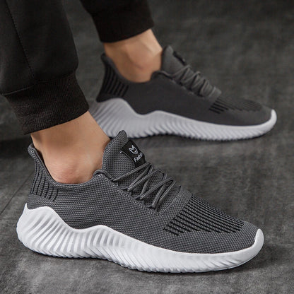 Mens Breathable White Sneakers - High Quality Casual Gym Footwear 2022 - ZOOMNSTORE
