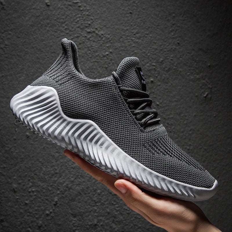 Mens Breathable White Sneakers - High Quality Casual Gym Footwear 2022 - ZOOMNSTORE