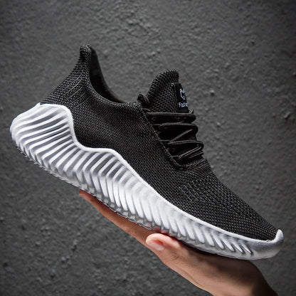 Mens Breathable White Sneakers - High Quality Casual Gym Footwear 2022 - ZOOMNSTORE