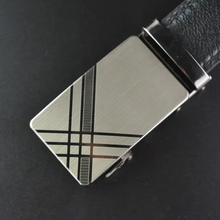 Mens Black PU Leather Automatic Buckle Business Belt - Top Quality Waistband for Jeans - ZOOMNSTORE