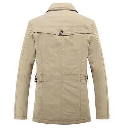 Mens Business Windbreaker - Lightweight Cotton Trench Coat | Spring Autumn Jacket - ZOOMNSTORE