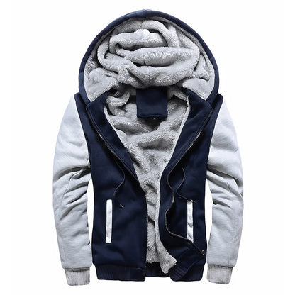 Mens Camouflage Winter Jacket - Thick Fleece Long Sleeve Coat - ZOOMNSTORE
