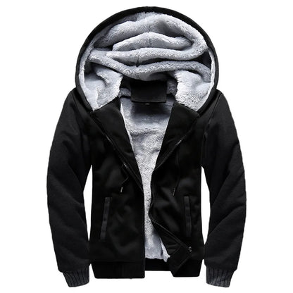 Mens Camouflage Winter Jacket - Thick Fleece Long Sleeve Coat - ZOOMNSTORE