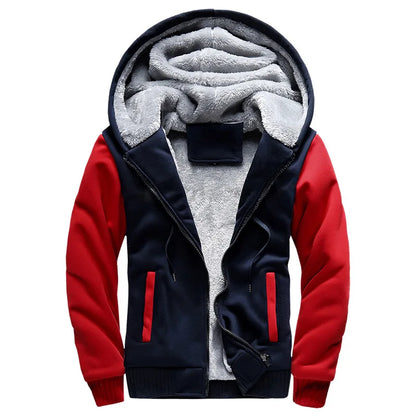 Mens Camouflage Winter Jacket - Thick Fleece Long Sleeve Coat - ZOOMNSTORE