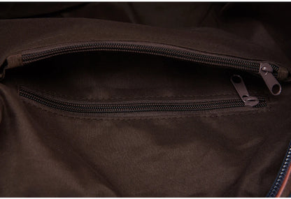 Mens Canvas Leather Duffel Bag - Travel Tote  Weekend Luggage - ZOOMNSTORE