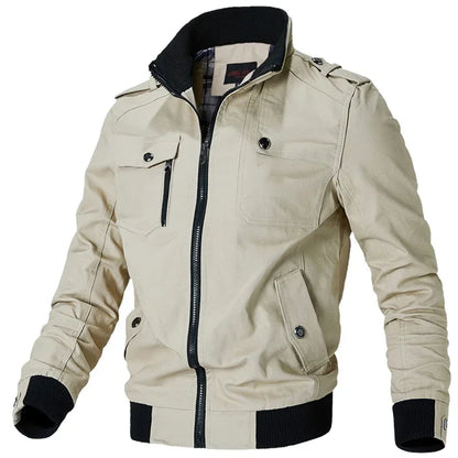 Mens Windproof Cargo Bomber Jacket - Stylish Warm Baseball Coat - ZOOMNSTORE
