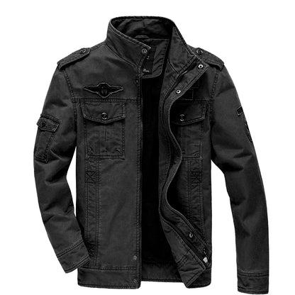 Mens Casual Army Military Jacket - Plus Size M-6XL Spring  Autumn Coat - ZOOMNSTORE