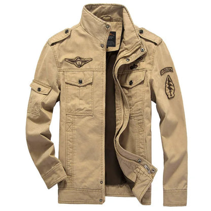 Mens Casual Army Military Jacket - Plus Size M-6XL Spring  Autumn Coat - ZOOMNSTORE