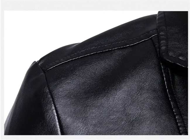 Mens Casual Leather Jacket - 2024 Fashion Slim Fit Coat 5XL BlackKahki - ZOOMNSTORE