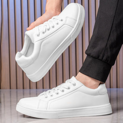 Mens Casual Moccasin Sneakers - Comfortable Black and White Business Shoes - ZOOMNSTORE