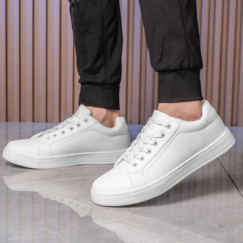 Mens Casual Moccasin Sneakers - Comfortable Black and White Business Shoes - ZOOMNSTORE
