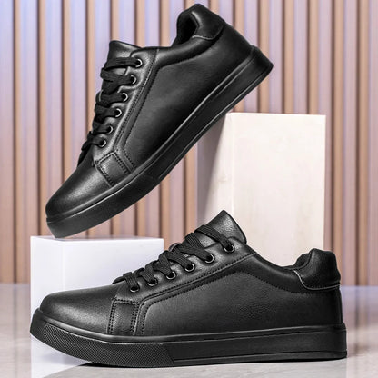 Mens Casual Moccasin Sneakers - Comfortable Black and White Business Shoes - ZOOMNSTORE
