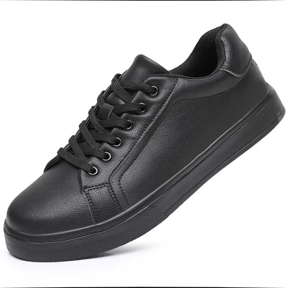 Mens Casual Moccasin Sneakers - Comfortable Black and White Business Shoes - ZOOMNSTORE
