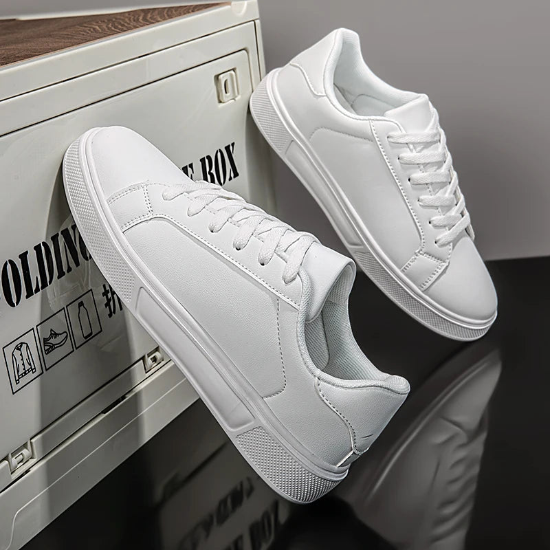 Mens Casual PU Leather Sneakers - Comfortable Autumn Shoes - ZOOMNSTORE