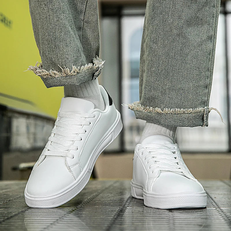 Mens Casual PU Leather Sneakers - Comfortable Autumn Shoes - ZOOMNSTORE