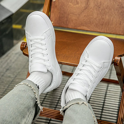 Mens Casual PU Leather Sneakers - Comfortable Autumn Shoes - ZOOMNSTORE