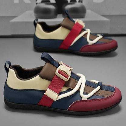 Mens Casual Shoes 2025 New Lightweight Breathable Leather Sneakers Suitable Walking Street Fashion Sports Flat Skate Shoes Man - ZOOMNSTORE