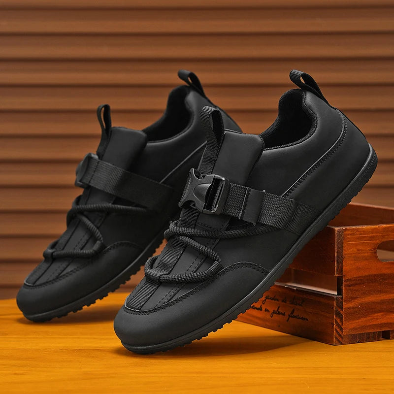 Mens Casual Shoes 2025 New Lightweight Breathable Leather Sneakers Suitable Walking Street Fashion Sports Flat Skate Shoes Man - ZOOMNSTORE