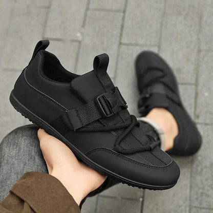 Mens Casual Shoes 2025 New Lightweight Breathable Leather Sneakers Suitable Walking Street Fashion Sports Flat Skate Shoes Man - ZOOMNSTORE