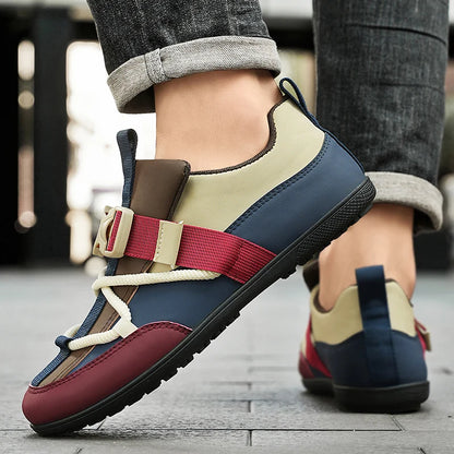 Mens Casual Shoes 2025 New Lightweight Breathable Leather Sneakers Suitable Walking Street Fashion Sports Flat Skate Shoes Man - ZOOMNSTORE