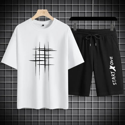 Mens Casual Summer Sports Set - Breathable Short Sleeve T-Shirt  Shorts - ZOOMNSTORE