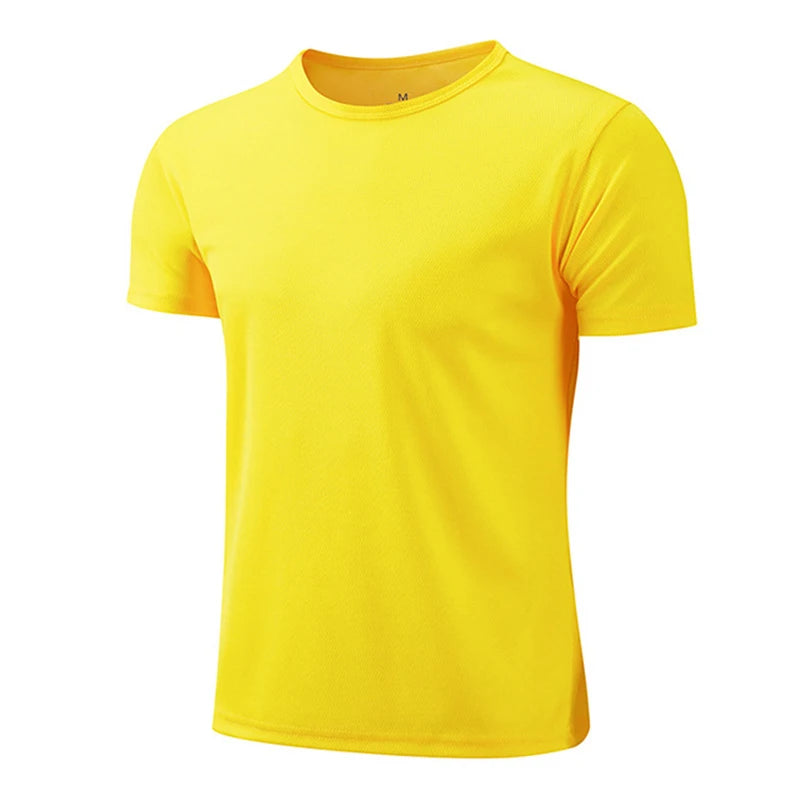 Mens Casual White Short Sleeve T-Shirt - Breathable Quick Dry Gym Top - ZOOMNSTORE