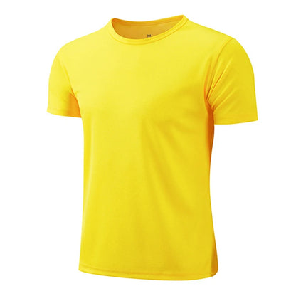 Mens Casual White Short Sleeve T-Shirt - Breathable Quick Dry Gym Top - ZOOMNSTORE