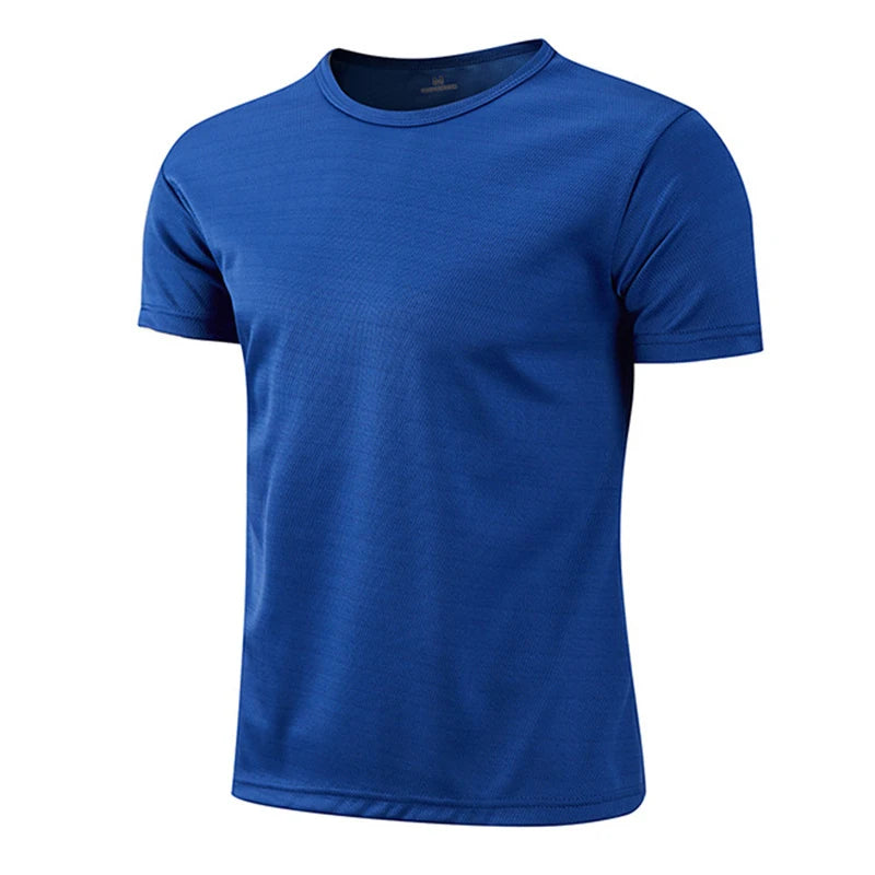 Mens Casual White Short Sleeve T-Shirt - Breathable Quick Dry Gym Top - ZOOMNSTORE
