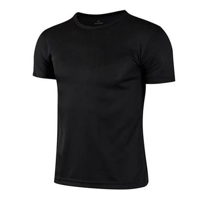 Mens Casual White Short Sleeve T-Shirt - Breathable Quick Dry Gym Top - ZOOMNSTORE