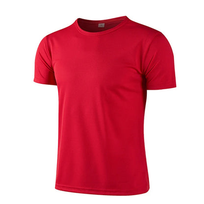 Mens Casual White Short Sleeve T-Shirt - Breathable Quick Dry Gym Top - ZOOMNSTORE