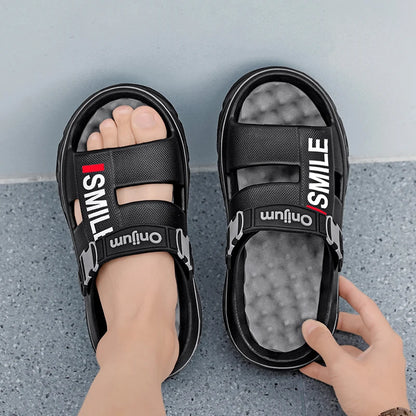 Mens Comfortable Massage Slippers - Indoor Outdoor Sandals and Clogs - ZOOMNSTORE