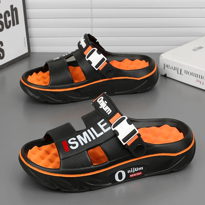 Mens Comfortable Massage Slippers - Indoor Outdoor Sandals and Clogs - ZOOMNSTORE