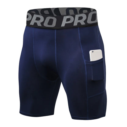Mens Compression Running Shorts - Spandex Athletic Shorts with Pocket - ZOOMNSTORE