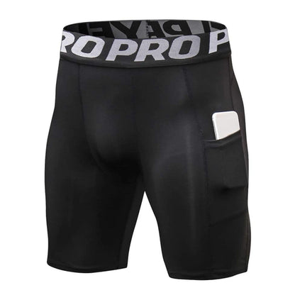 Mens Compression Running Shorts - Spandex Athletic Shorts with Pocket - ZOOMNSTORE