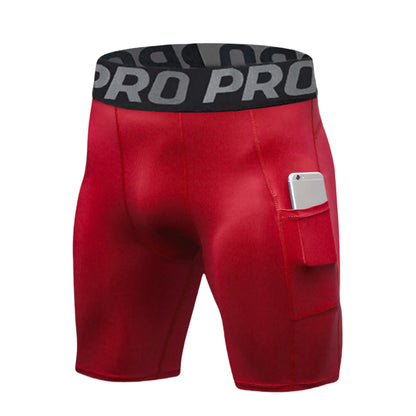 Mens Compression Running Shorts - Spandex Athletic Shorts with Pocket - ZOOMNSTORE