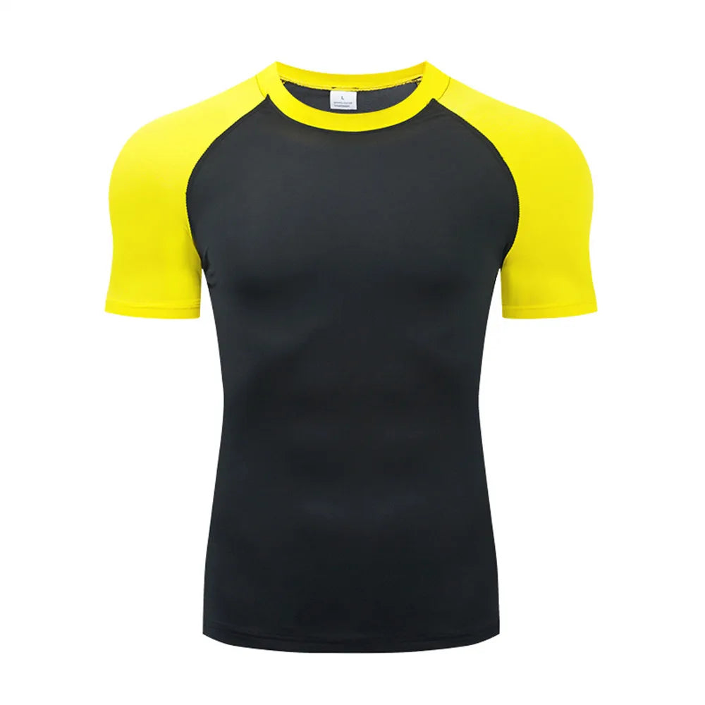 Mens Compression T-Shirt - Breathable Fitness Gym Running Sweatshirt - ZOOMNSTORE