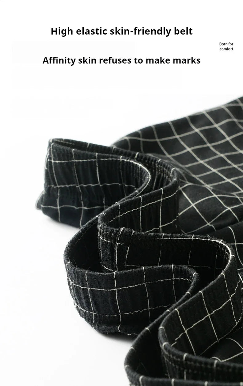 Mens Cotton Boxers | Comfortable Loose Casual Sleepwear Boxers In Soft Knit Fabric Plaid Design - ZOOMNSTORE
