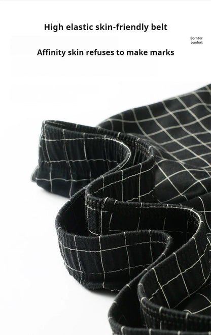 Mens Cotton Boxers | Comfortable Loose Casual Sleepwear Boxers In Soft Knit Fabric Plaid Design - ZOOMNSTORE