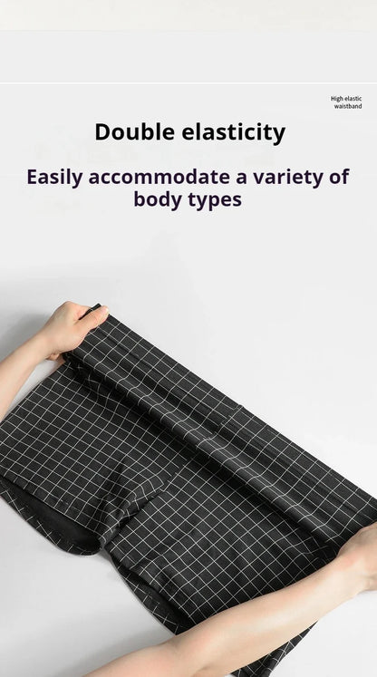 Mens Cotton Boxers | Comfortable Loose Casual Sleepwear Boxers In Soft Knit Fabric Plaid Design - ZOOMNSTORE
