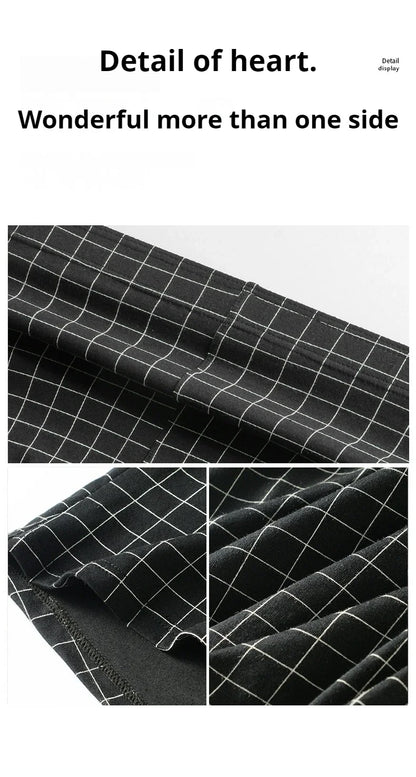 Mens Cotton Boxers | Comfortable Loose Casual Sleepwear Boxers In Soft Knit Fabric Plaid Design - ZOOMNSTORE