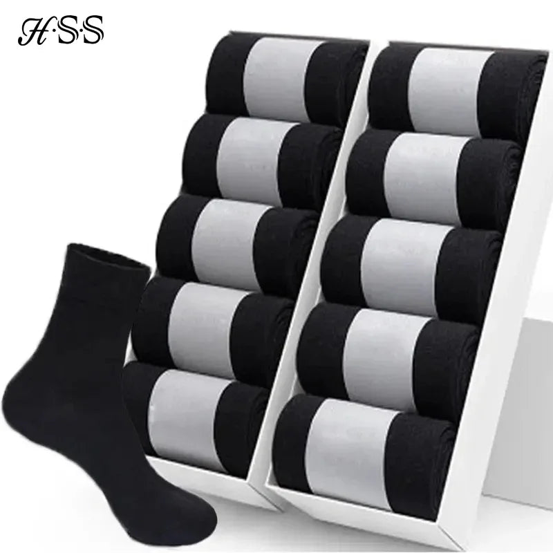 Mens Cotton Crew Socks - 10 Pairs Casual Business Breathable Size 38-45 - ZOOMNSTORE