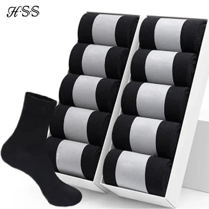 Mens Cotton Crew Socks - 10 Pairs Casual Business Breathable Size 38-45 - ZOOMNSTORE