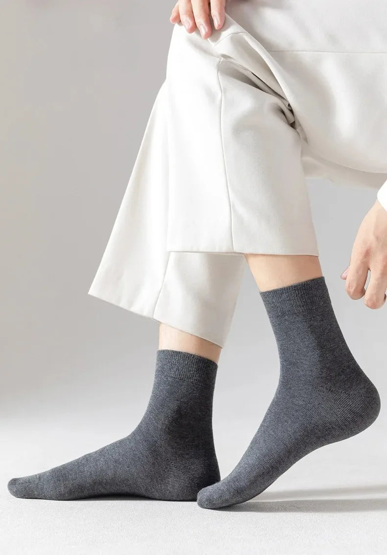 Mens Cotton Crew Socks - 10 Pairs Casual Business Breathable Size 38-45 - ZOOMNSTORE