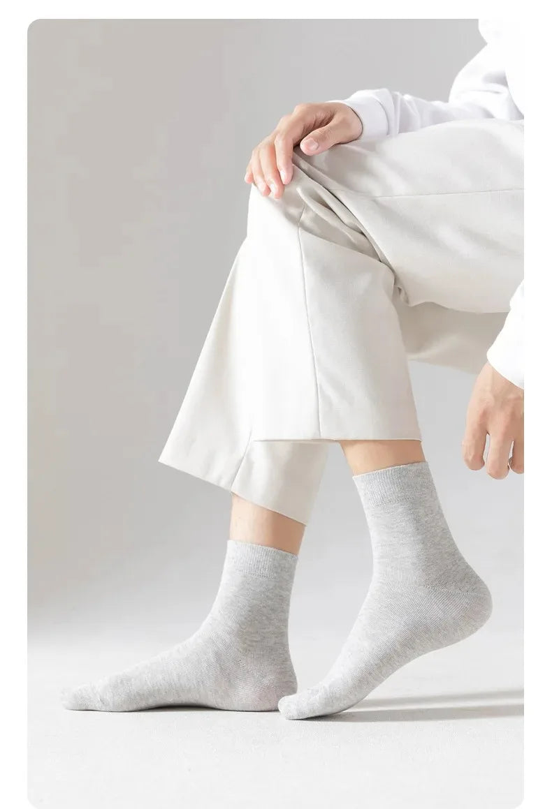 Mens Cotton Crew Socks - 10 Pairs Casual Business Breathable Size 38-45 - ZOOMNSTORE