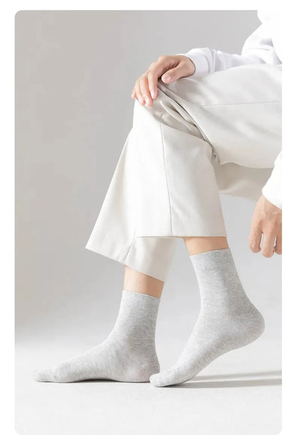 Mens Cotton Crew Socks - 10 Pairs Casual Business Breathable Size 38-45 - ZOOMNSTORE