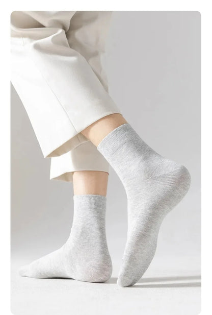 Mens Cotton Crew Socks - 10 Pairs Casual Business Breathable Size 38-45 - ZOOMNSTORE